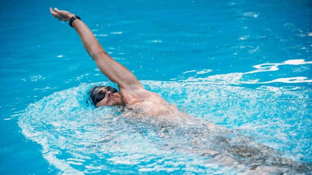 Picture of a person doing a Back Stroke swimming
