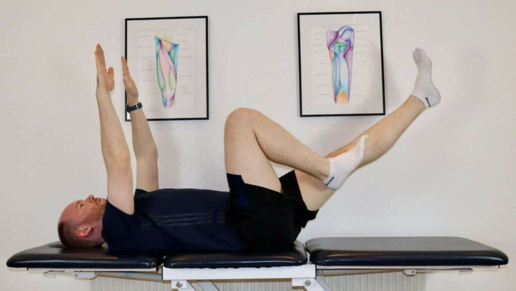 Picture of James McCormack performing a core exercise for a hip labral tear