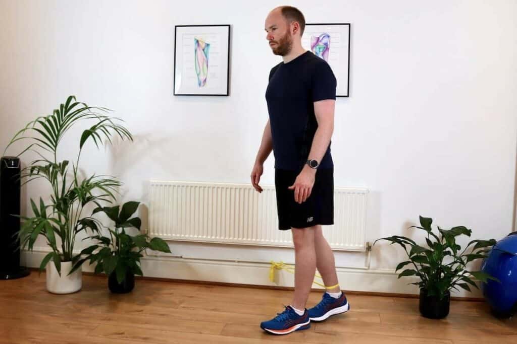 Picture of James McCormack doing a Standing Hip Adduction Exercise