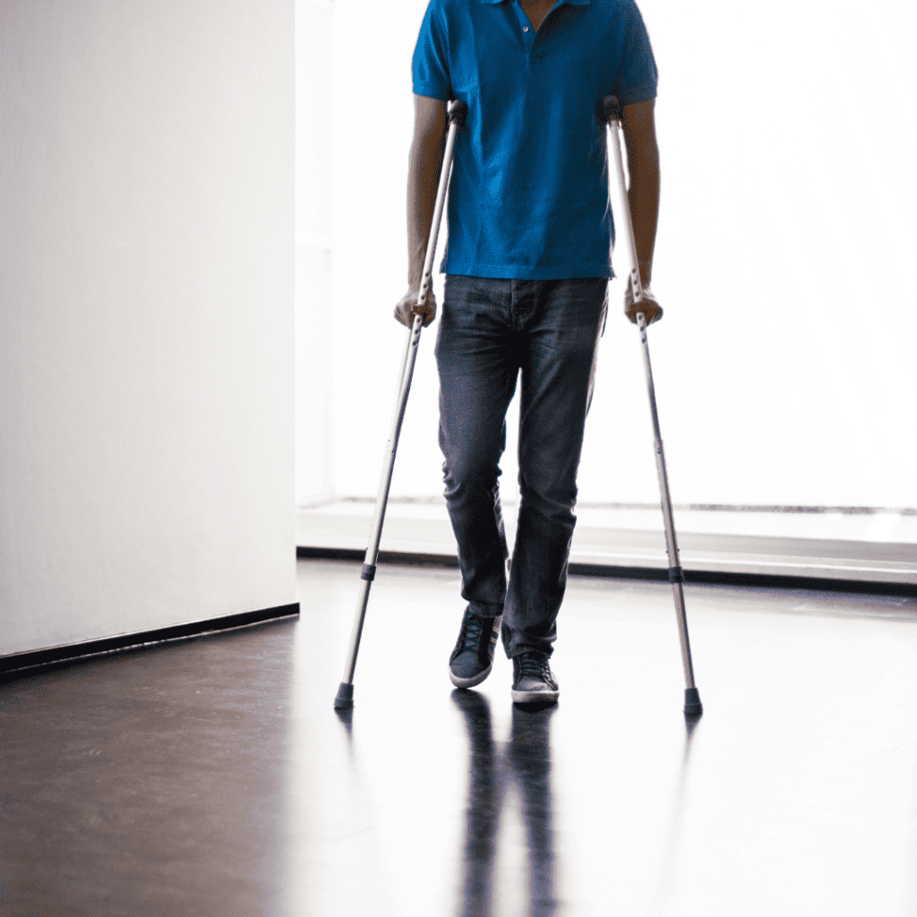 Picture of a person Walking with crutches