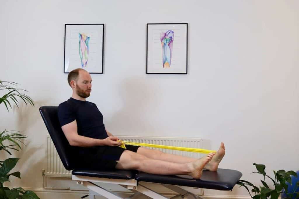 James McCormack doing a FHL Strengthening Band Exercise